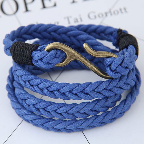 LRC Gelang Fashion Irregular Shape Decorated Multi-layer Color Matching Bracelet