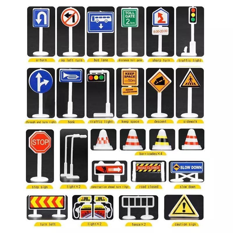 Mainan Edukasi Anak Traffic Sign Rambu Lalu Lintas 28 pcs