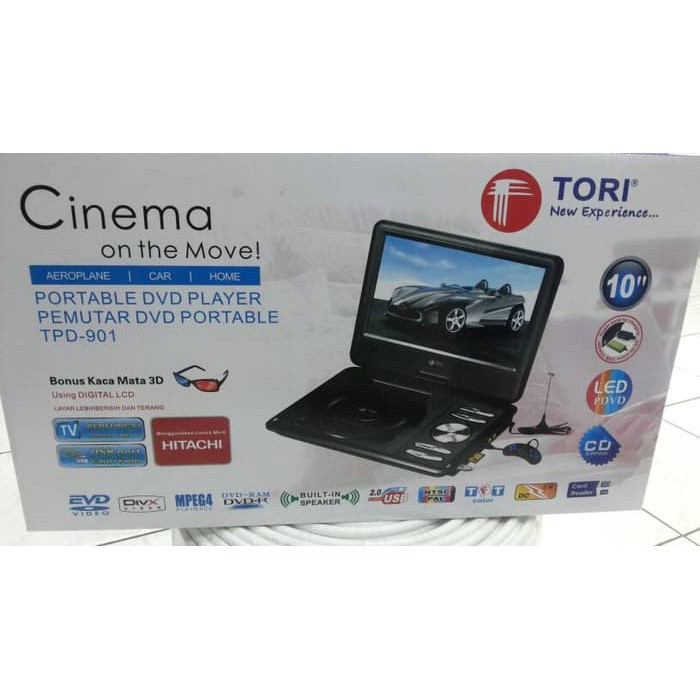 portable dvd player tori 10"