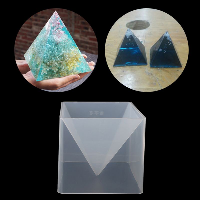 SIY  Super Pyramid Silicone Mould Resin Craft Jewelry Crystal Mold With Plastic Frame