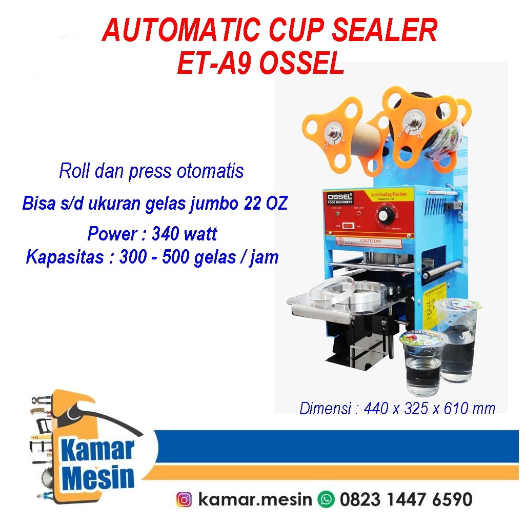  Cup  sealer otomatis ET A9 Ossel by ETON Press Tutup  Gelas 