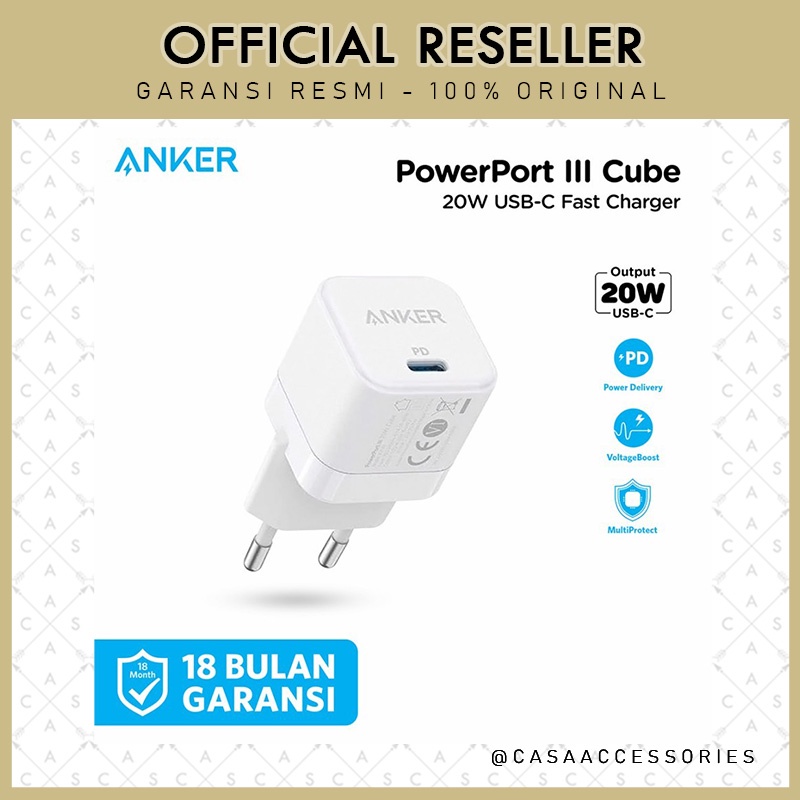 Anker Charger 20W PowerPort III Cube USB Type C PD - A2149