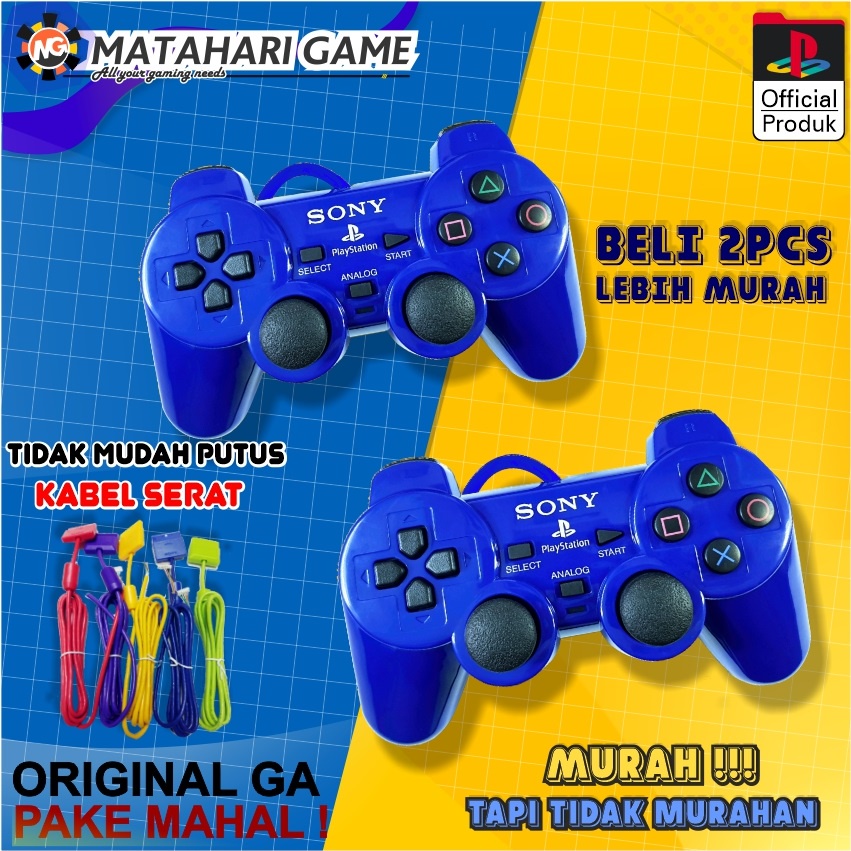 2Pcs Murah / Stick Stik PS2 Kabel Serat Warna Sony Playstation 2 Stick Hijau