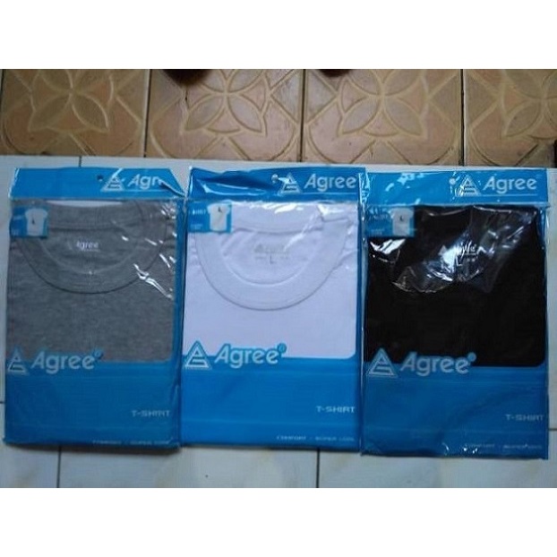 KAOS OBLONG MEREK AGREE SPORT T-SHIRT DALAM PRIA O NECK  MEN/ AGREE COOL XL DAN L HARGA GROSIR