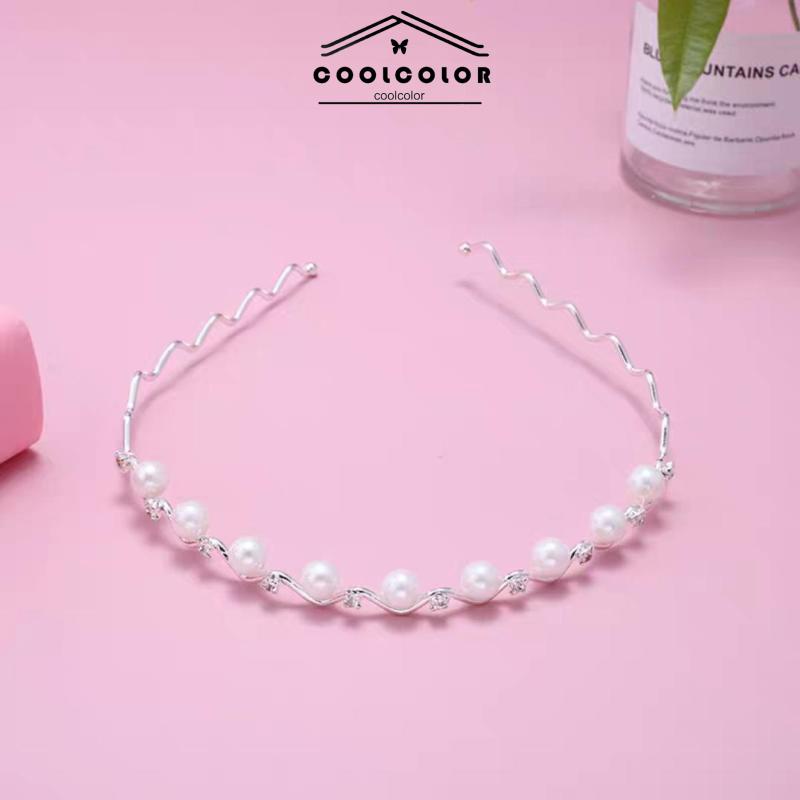 COD Mutiara Jepit Rambut  Bando Berlian Gaya Korea Wanita Headband Aksesoris Rambut- cl