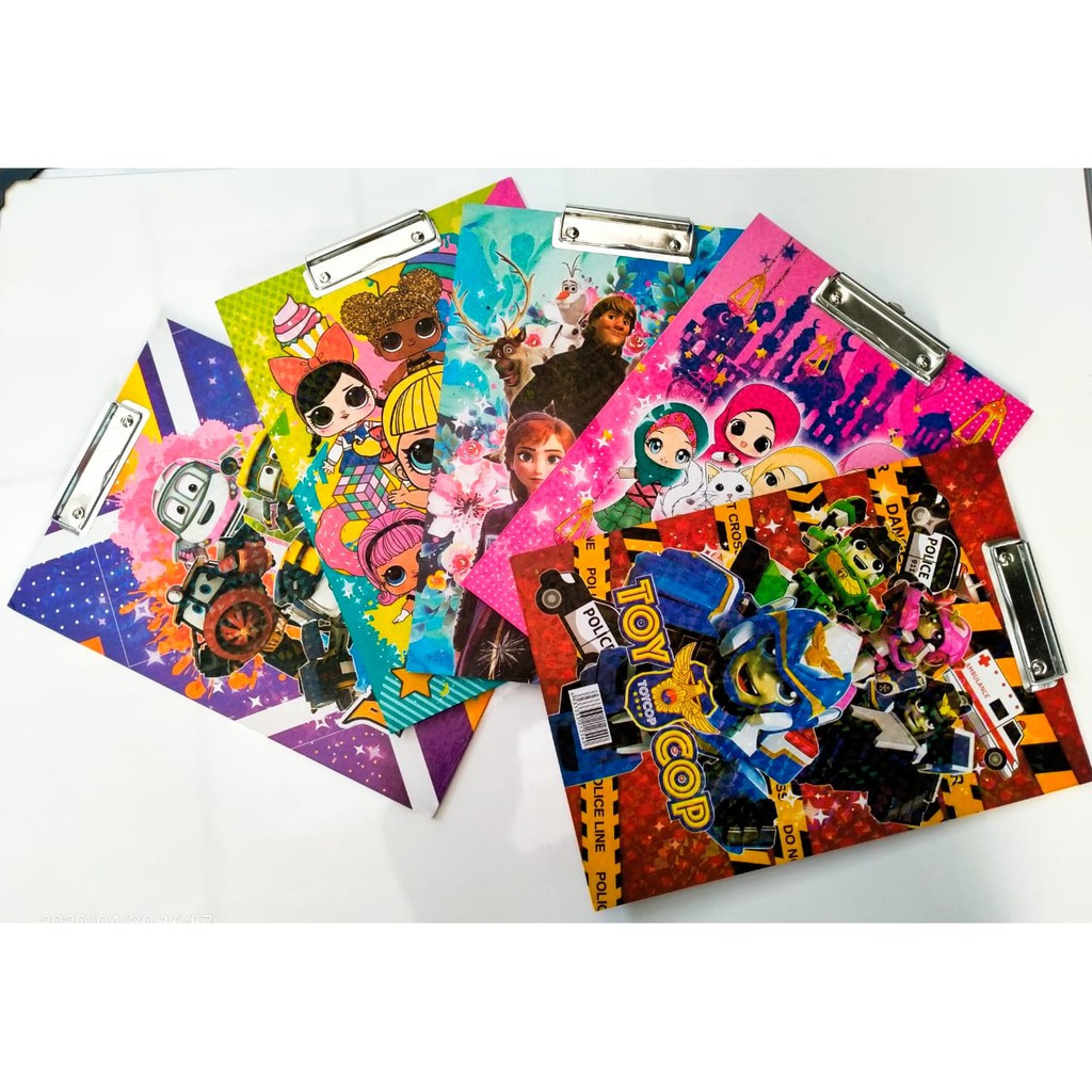 

Clipboard / Papan Jalan / Papan dada Ujian Karakter 2 SISI Uk folio