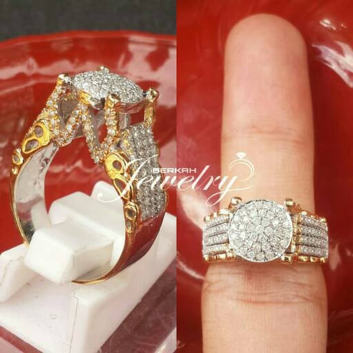 Cincin Wanita Kawin Nikah Original Emas Gold 18k Berlian Diamond Eropa Putih Asli DK1400