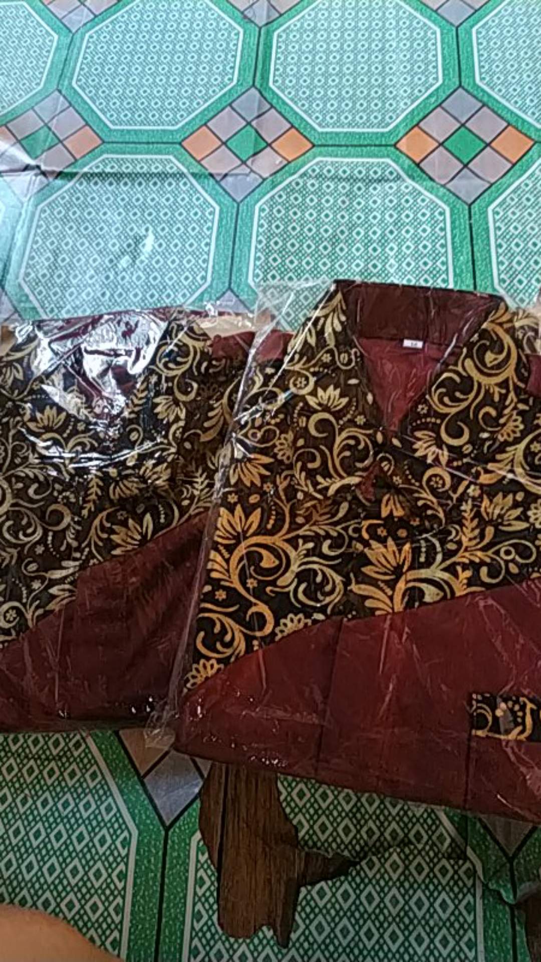 Batik Kemeja Lengan Panjang Kombinasi Slempang Baju Seragam Kantor Alkhalis