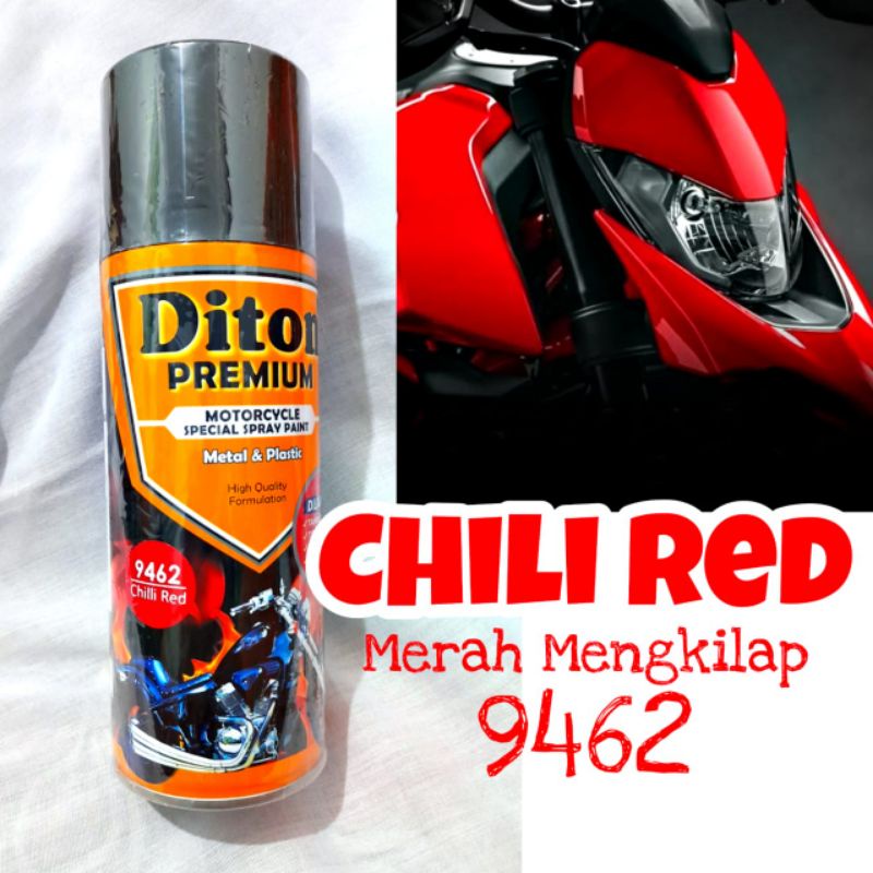 Cat Pilok Diton Premium 9462 Chili Red 400ml Merah Cerah Cabai Solid Mengkilap Pilox Pylox