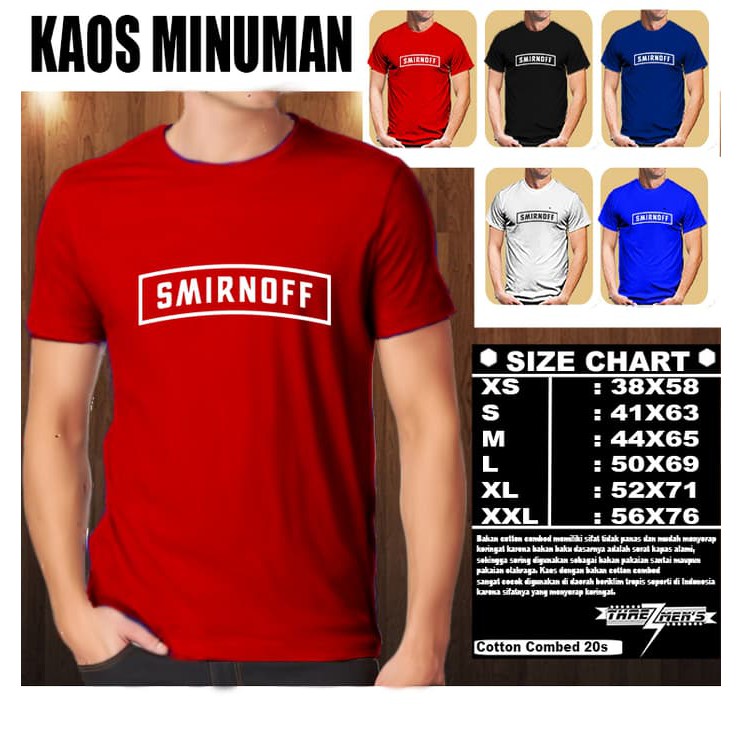 KAOS BAJU PAKAIAN TSHIRT MINUMAN SMIRNOFF -MKSR.inc