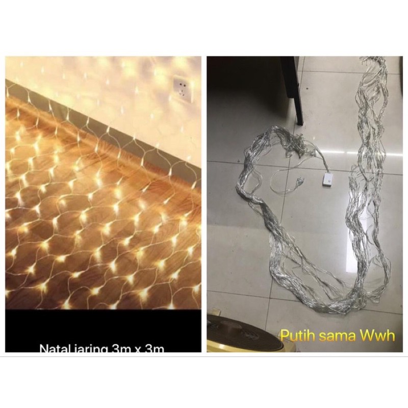 lampu natal lampu jaring 3 meter 3x3m lampu hias jaring lampu hias outdoor