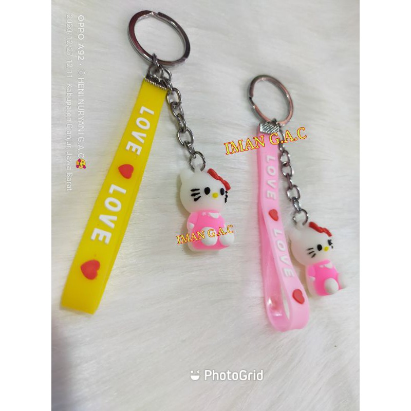 gantungan kunci hellokitty lov isi 12pcs/gantungan kunci karakter