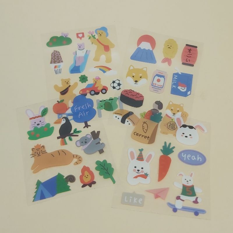 

Stiker Pvc Deco Aneka Motif Hewan Beruang Kelinci Anjing Jepang