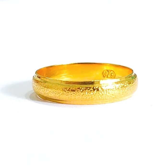 Promo Best Seller Cincin polos pria dan wanita model pasir elegant emas asli Elegan