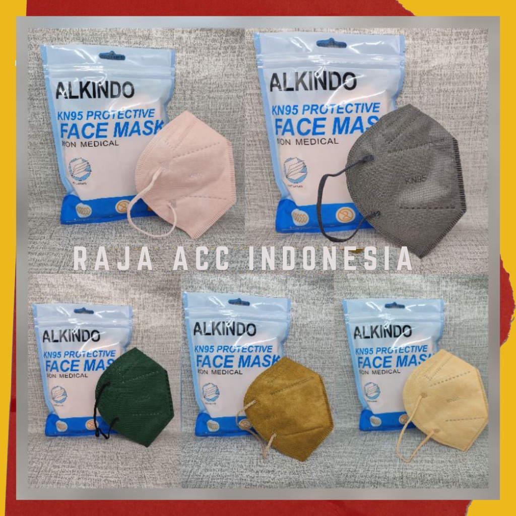 Masker Kn95 Alkindo 5PLY / Masker Alkindo Kn95 5 PLY / Alkindo Kn95 Isi 10 Pcs / Masker Kn95 Hitam P