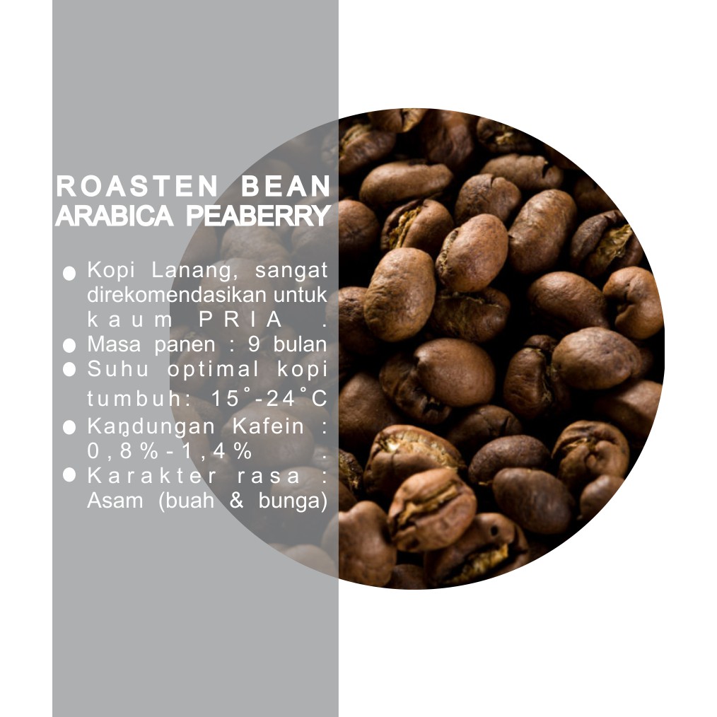 

ARABICA PEABERRY ROASTEN BEAN