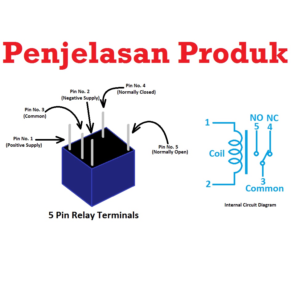 [HAEBOT] Relay 5V 5 Pin 10A 250VAC Songle Saklar Elektronik SPDT Riley Elektromagnetik Switch