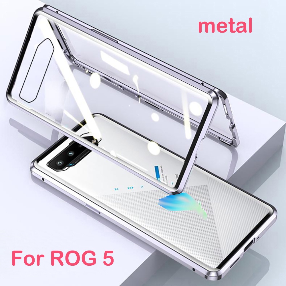 For ROG Phone 7 Case Rog 6 Phone case Metal Frame Doubl Sided tempered glass Cover For ASUS ROG 5 RO