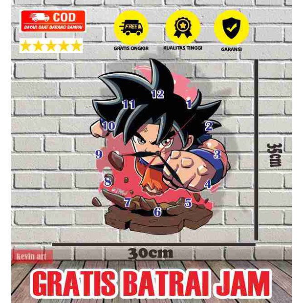 JAM DINDING BESAR KARAKTER DRAGON BALL GOKU LUCU UNIK KEREN MINIMALIS DEKORASI DINGDING KOLEKSI POSTER KAYU ANIME MURAH TERBARU