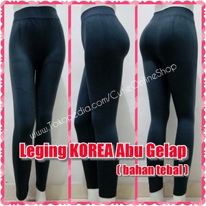 Celana Leging KOREA Abu Gelap  - Polos Tebal