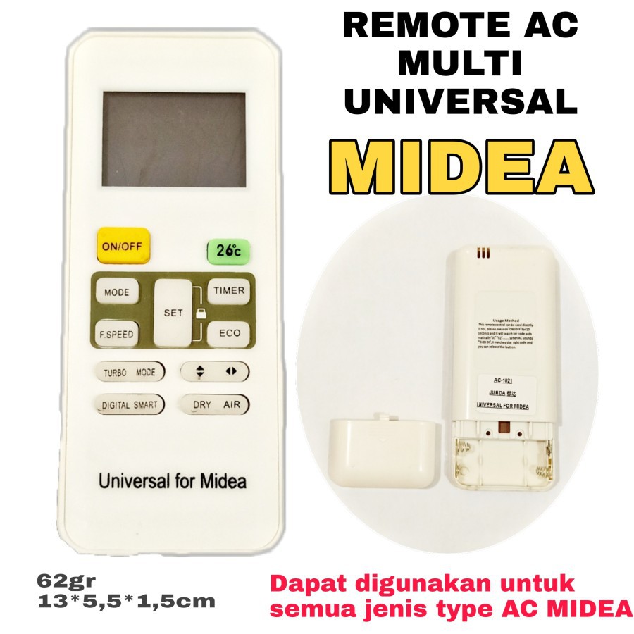 REMOTE AC MULTI UNIVERSAL AC MIDEA JUNDA AC-1021
