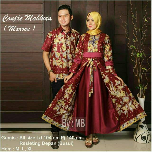 BATIK COUPLE DRESS BROKAT BAKUNG GROSIR COUPLE MAHKOTA