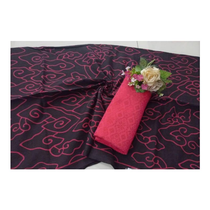 Kain Batik Katun Tulis Mega Mendung Kerangka Mix Dobby