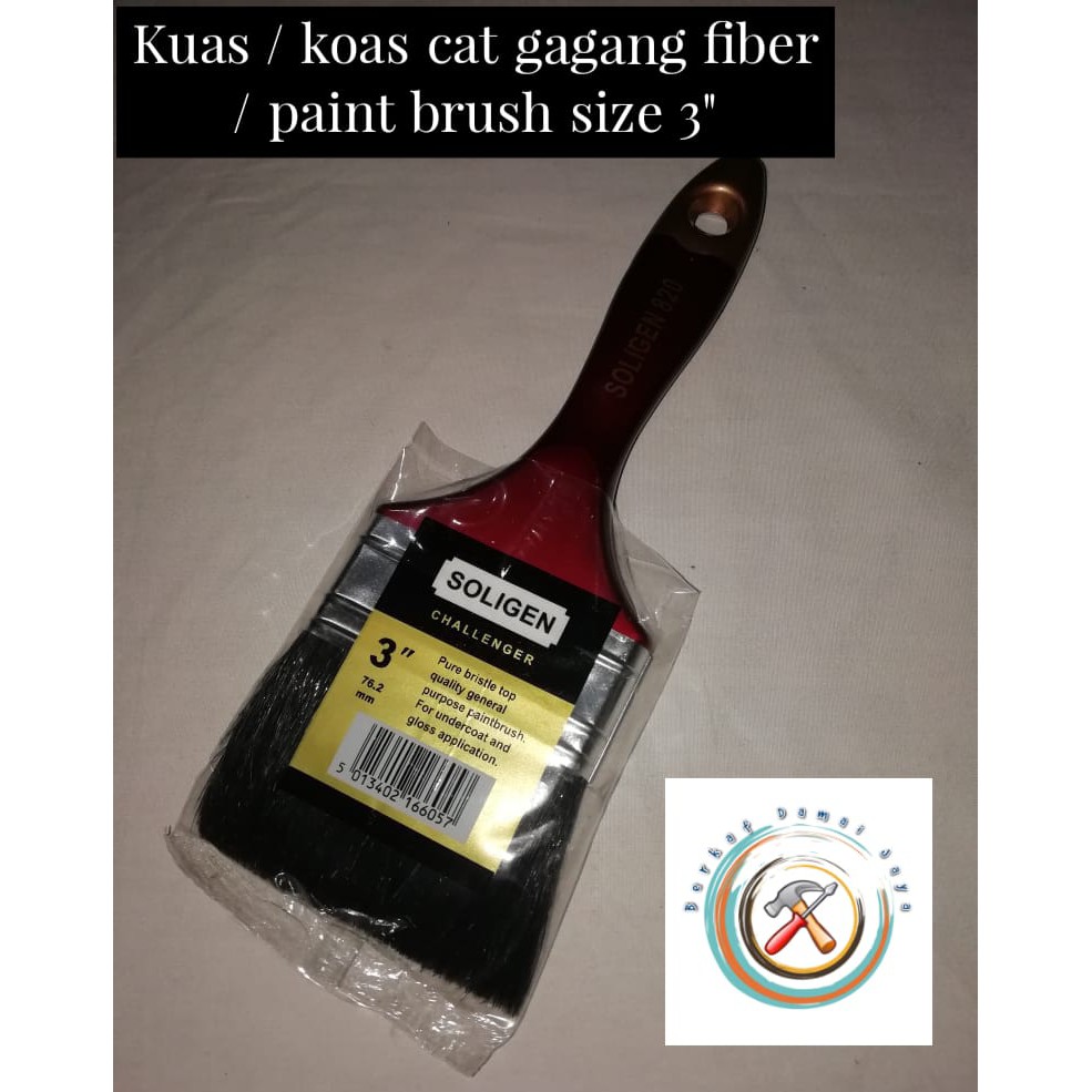 

kuas cat homecare / black brush / gagang fiber / paint brush size 3