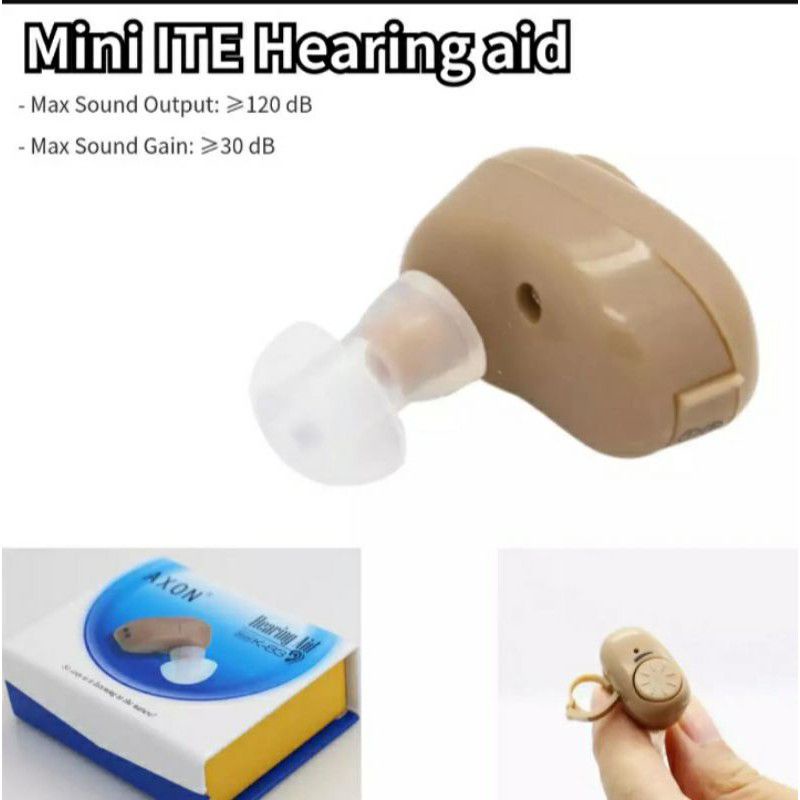 IQU axon mini hearing aid alat bantu dengar kecil kompak suara jelas penguat pengeras amplifier suar