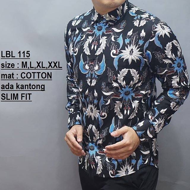 Terima Seragam KEMEJA SLIM FIT PRIA BATIK SLIMFIT REAL PICT DARI LUIGI BATANI LBL115