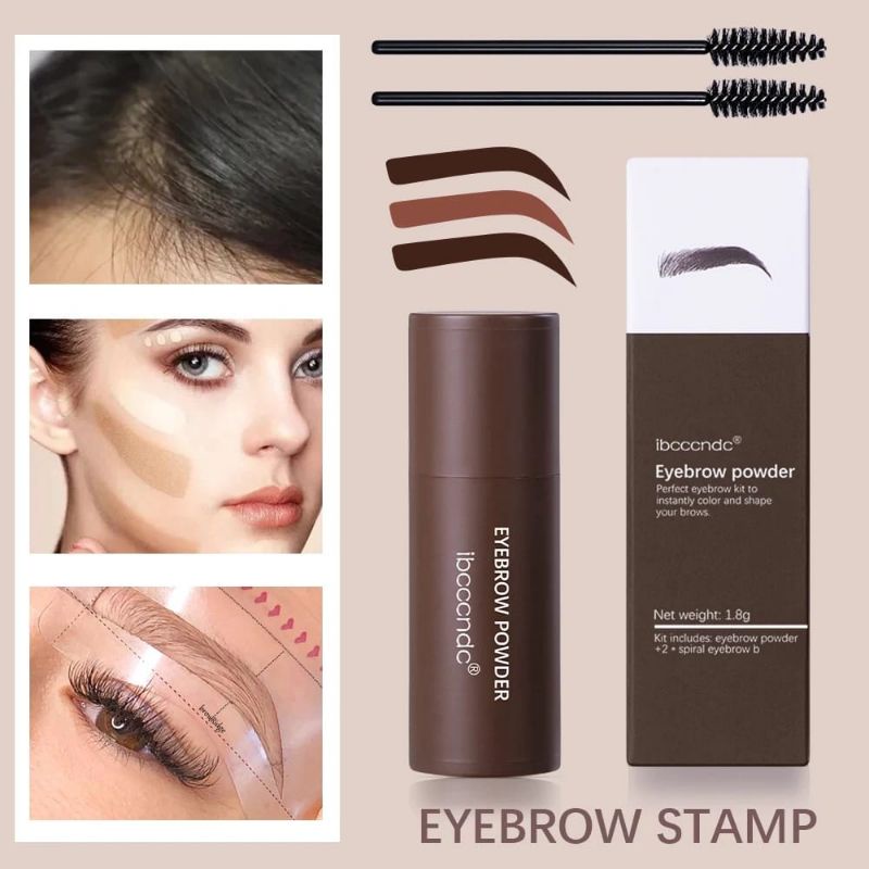 hokkiterus21⭐⭐⭐⭐⭐ EYEBROW POWDER bedak alis cetakan alis instan powder eyebrow stamp alis magic eyebrow hairline contouring powder E002 Natural brown