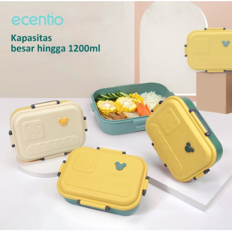 ecentio lunch box 1200 ml anti bocor PP food grade