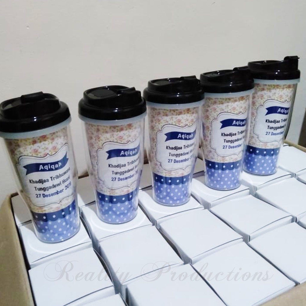 Cetak Tumbler untuk Souvenir Aqiqah Hampers Ulang Tahun Grosir Minimal 24 pcs