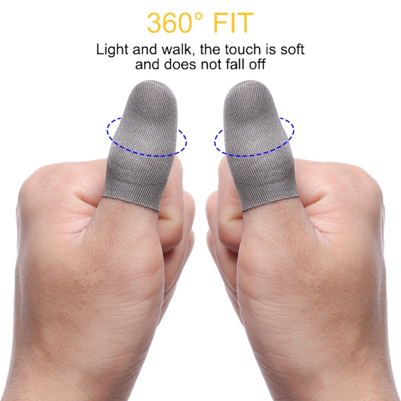 Btsg 1pasang Gaming Finger Sleeves Game Gloves Breathable Thumb Finger Cots Penutup Ujung Jari Untuk Game Handphone PUBG/COD/LOL
