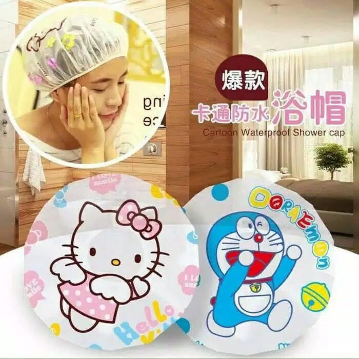 (BC)TOPI KERAMAS ANAK BAYI MANDI SHOWER CAP  PENUTUP KEPALA PREMIUM (BC)