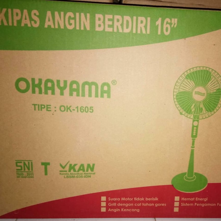 Kipas Angin OK 1605 , OKAYAMA Kipas Stanfan Berdiri 16 inchi