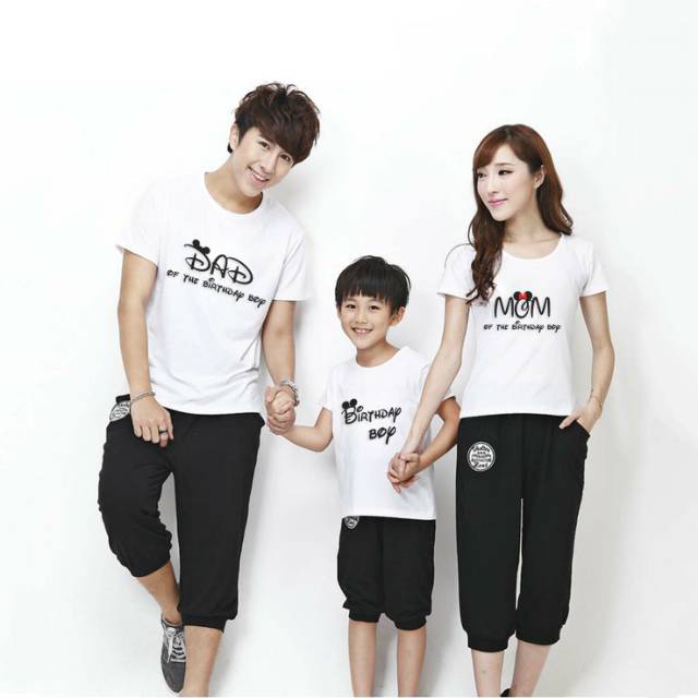 Mickey minnie family set anak kaos oblong pria wanita anak couple family custom