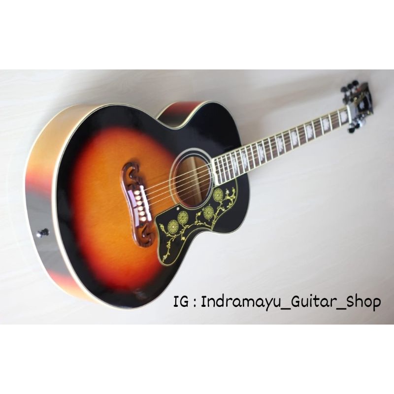 GITAR AKUSTIK GIBSON J200 CUSTOM PREMIUM Handmade Murah High Quality TERBARU COCOK UNTUK PEMULA