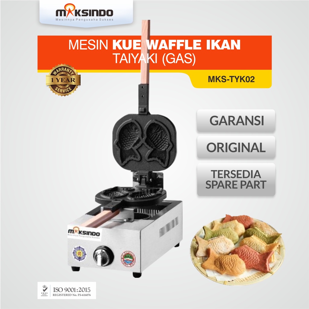 Mesin Kue Waffle Ikan Taiyaki Gas MKS-TYK02