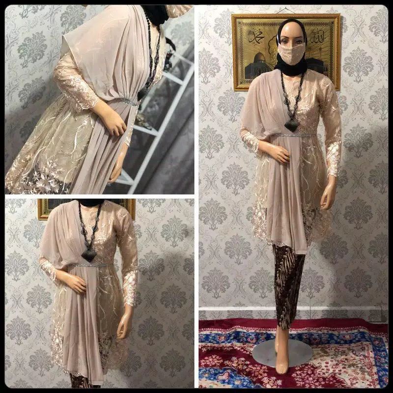 (REALPICT)KEBAYA BROKAT TULLE SELENDANG~KEBAYA BROKAT WISUDA~KEBAYA  PESTA