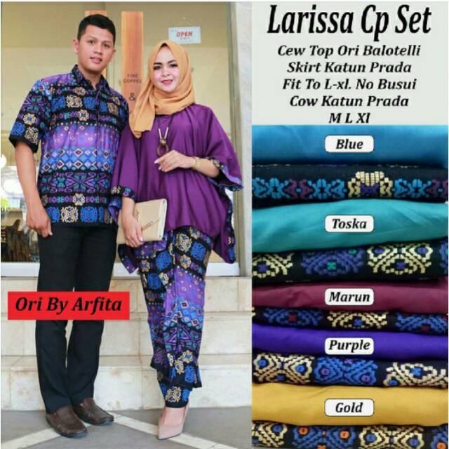 Couple Batik Jumbo Wanita RnB Batwing Murah Wanita Kekinian Sarimbit Lilit Prada Couple Lowo Gradasi