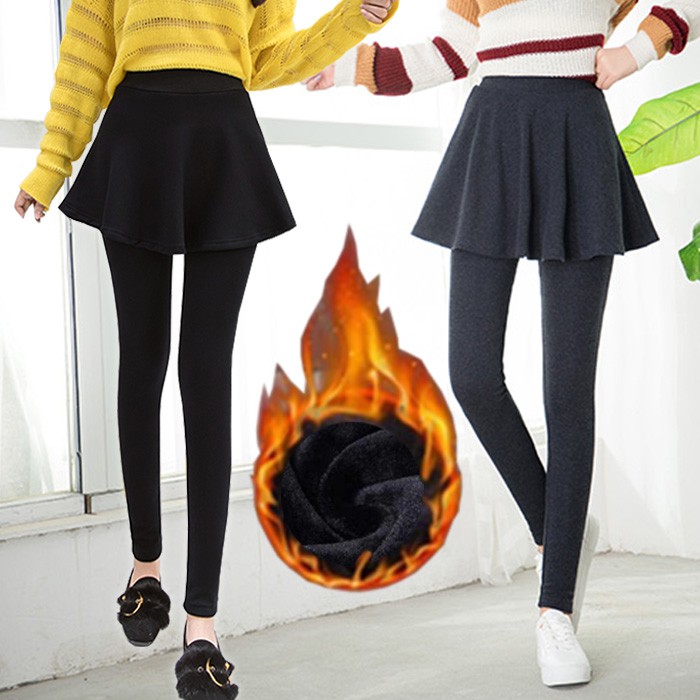 KARAKOREA 2002 Flare Wool Thermal Skirt Legging/Celana Rok tebal/Fur Skirt//legging skr/leging skr/l