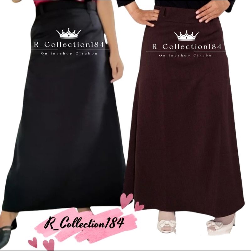 Rok Span MODEL A TANPA BELAHAN Hitam Coklat Pramuka Sekolah Kerja Formal Sekolah A-Line