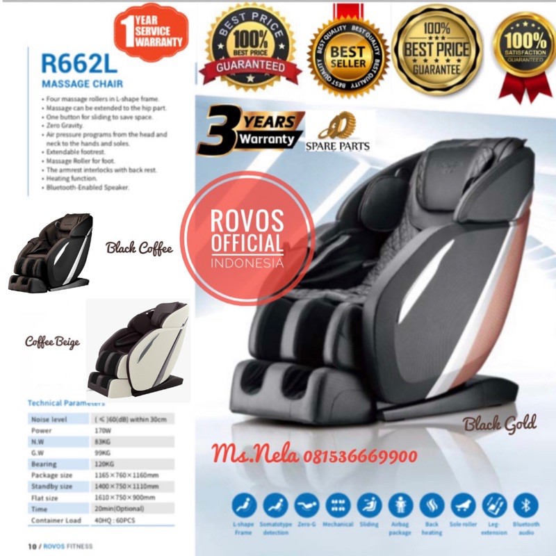ProMO Kursi pijat Rovos R662L Garansi Resmi