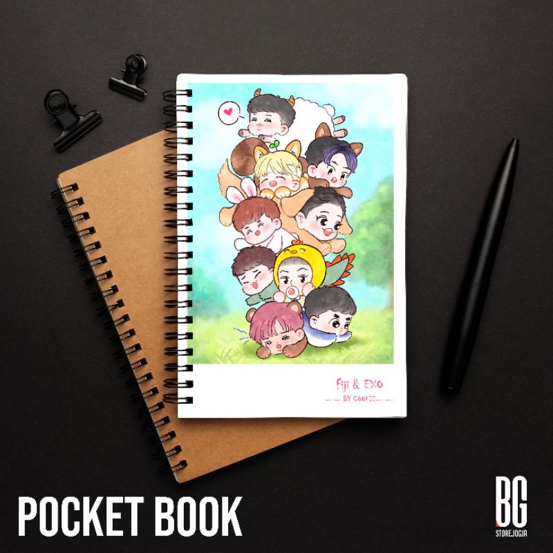 

Pocket Book EXO chibi ukuran A5 spiral