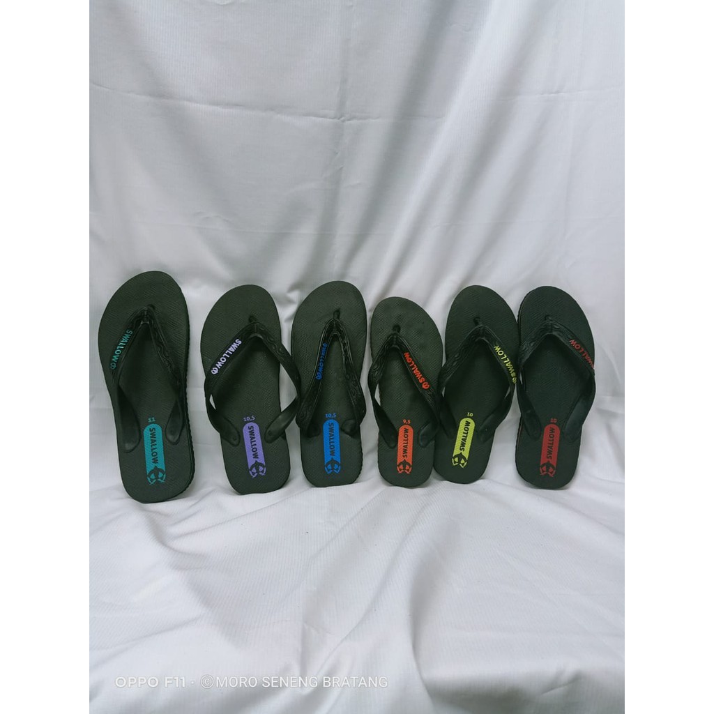  sandal  swallow  hitam black size 9 5 10 10 5 11 Swallow  