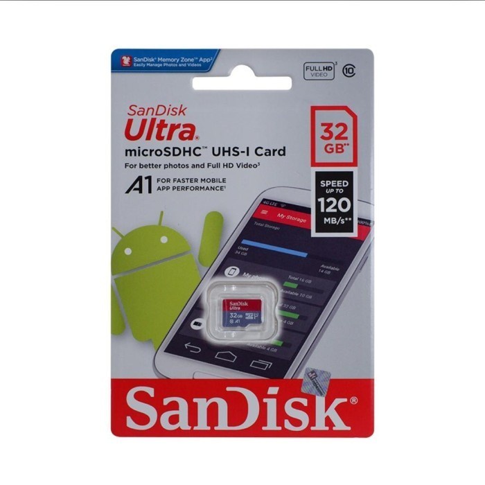 Memory Card Micro SD SANDISK 32GB Class 10 Speed 120 MBPS ULTRA SDHC