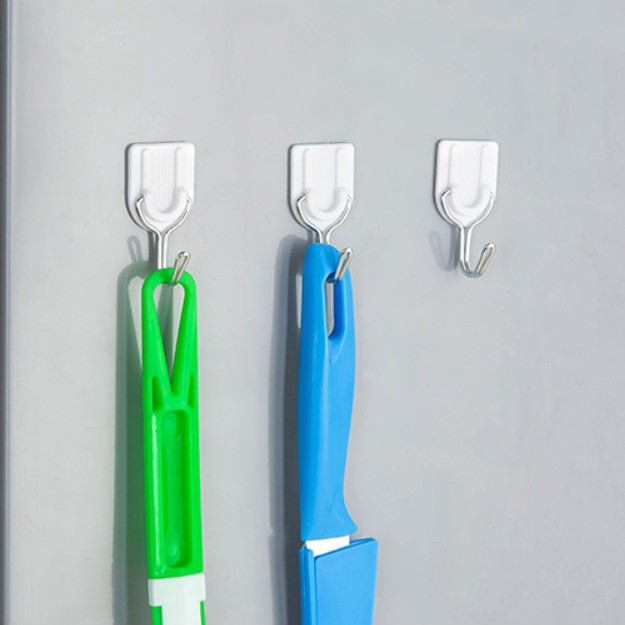 [1SET=6PCS] Strong Adhesive Hook putih gantungan serbaguna tempelan dinding Sticky Hanger MX2503