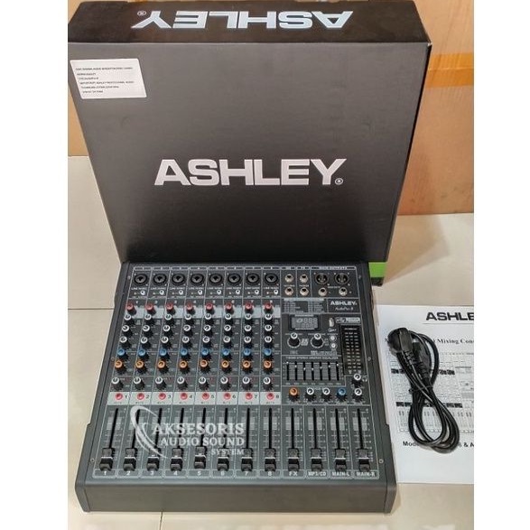 Mixer ASHLEY Audio Pro8 8 Chanel Efek Digital Reverb 99 DSP USB Bluetooth Equaliser Original Produk 