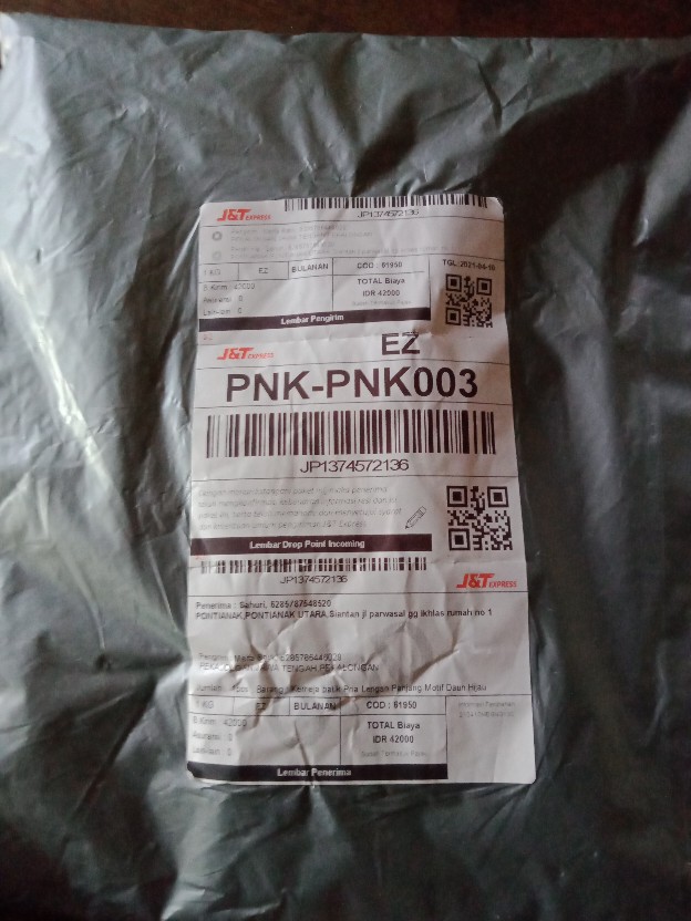 Kemeja Batik Pria Lengan Panjang Motif Daun Hijau A21baju Kemeja Lebaran Pink